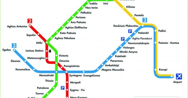 Athen Metro Diagramm, Beschreibung, Fotos. Athen Metro Map