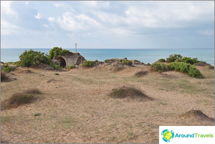 The beaches of Side in Turkey and the ruins on them. The beaches of Side in Turkey and the ruins on them.