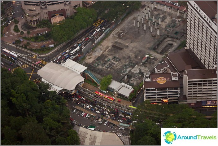 Monorail Station in Kuala Lumpur from a height