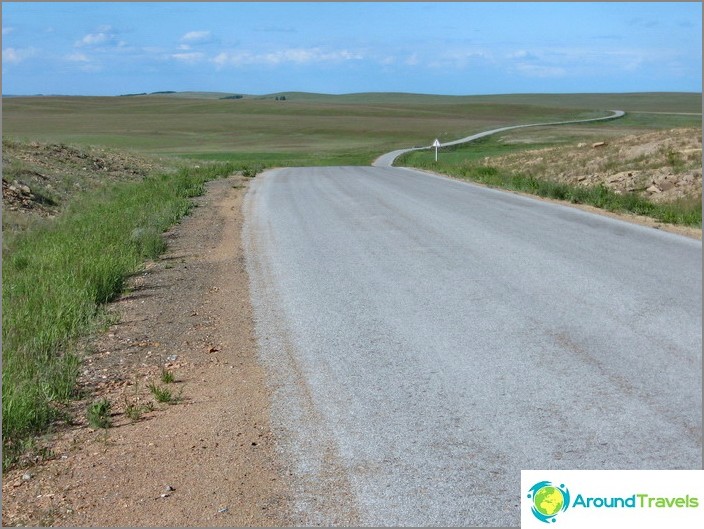Arkaim. Chelyabinsk region. The road there.