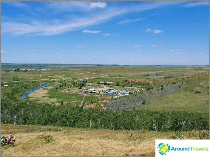 Arkaim. View from the mountain to the camp.