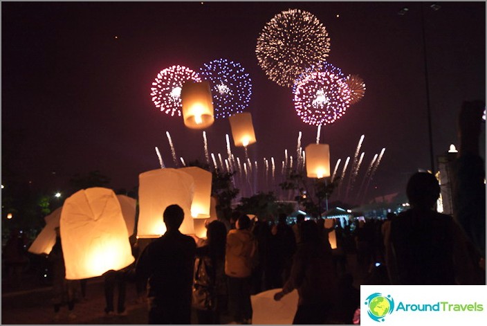 New year in Thailand, fireworks festival