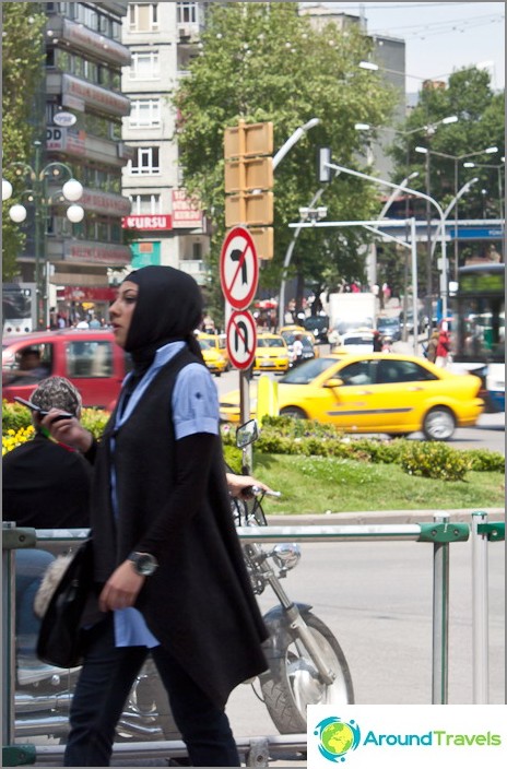 Fashionable Turkish woman in hijab.