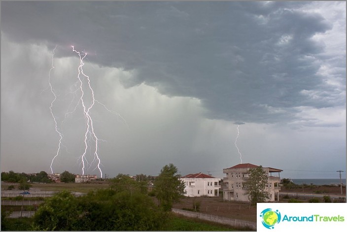 Thunder in Karasu. Turkey. Coast of the Black Sea.