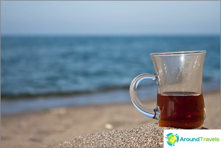 Turkish tea on the coast of the Turkish Black Sea.