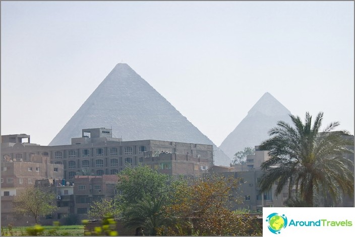 View from Cairo to the ancient pyramids. View from Cairo to the ancient pyramids.