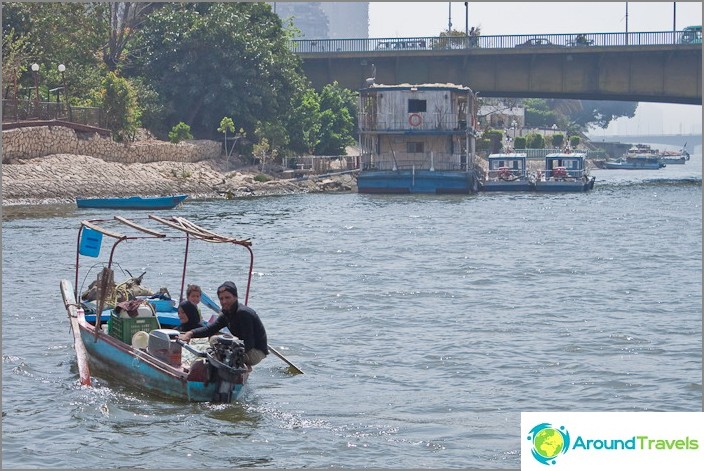 Nile River. Family in a floating apartment. Nile River. Family in a floating apartment.