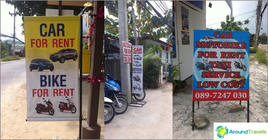 Rent a car on Samui is found at every turn