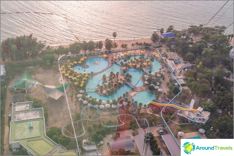 View of the water park Pattaya Park below