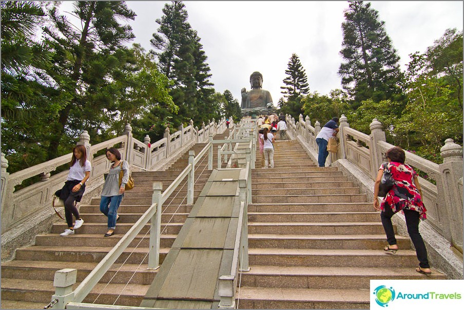 Long staircase to the Big Buddha