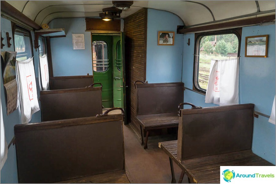 Inside the passenger car (now a souvenir shop)