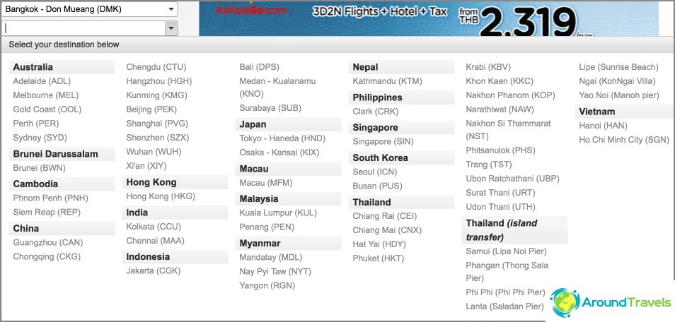 Where AirAsia flies