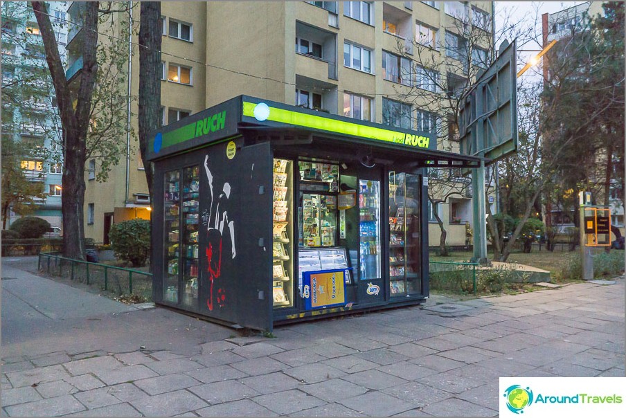 Newsstand Ruch, where they sell SIM cards