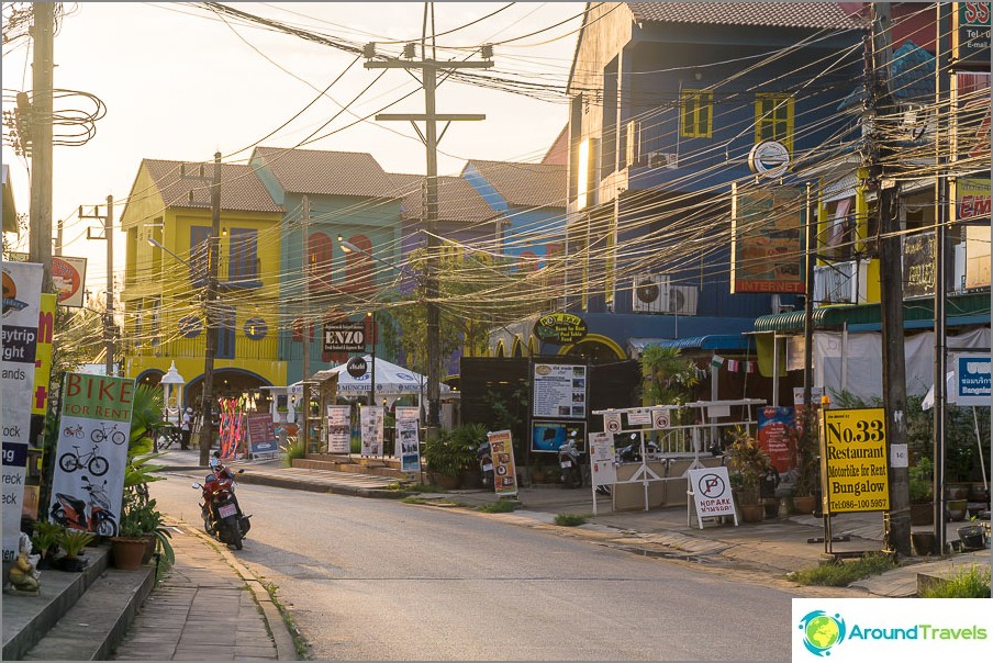 One of the main streets in Khao Lak