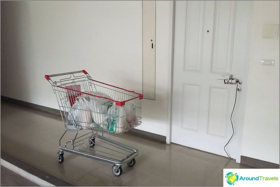 In Bangkok, from the entrance I drove in a cart to the apartment