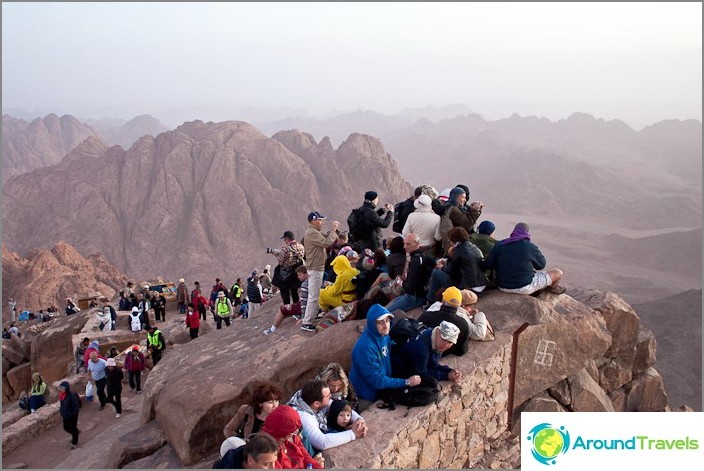 Mount Moses (Mount Sinai). Everyone is waiting for the sunrise.