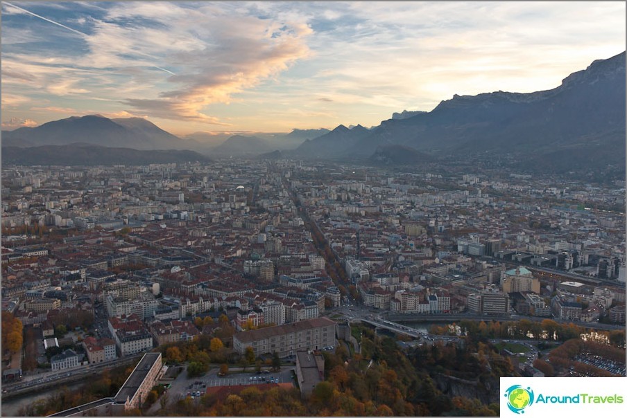 View from Bastille, panorama of Grenoble