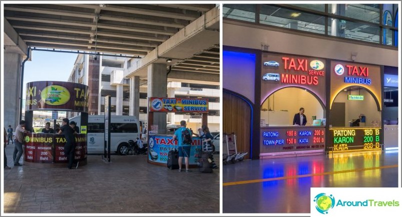 Minibas and taxi stand, international terminal
