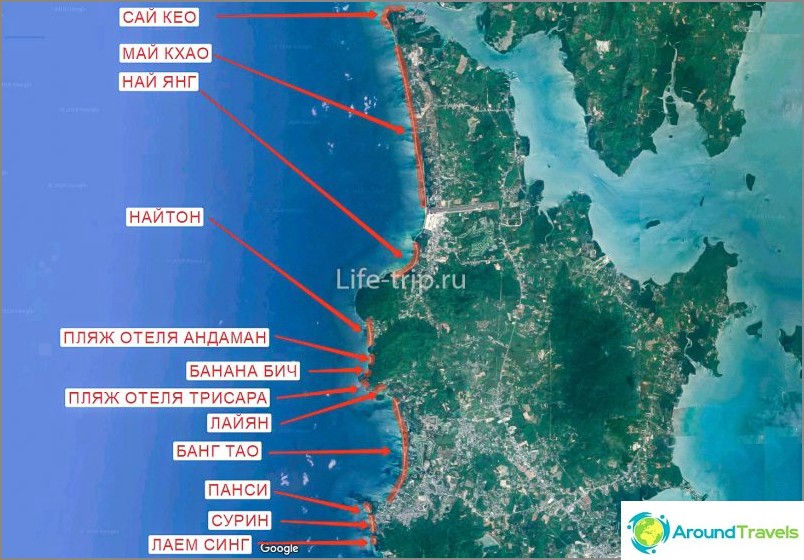 Phuket Beaches Map (North)