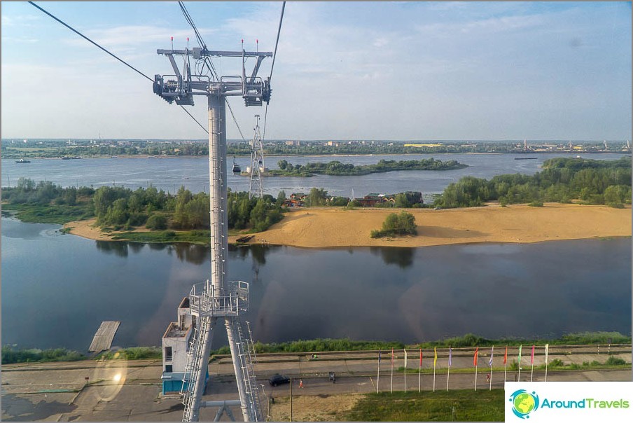 Cable car in Nizhny Novgorod - view of Bor