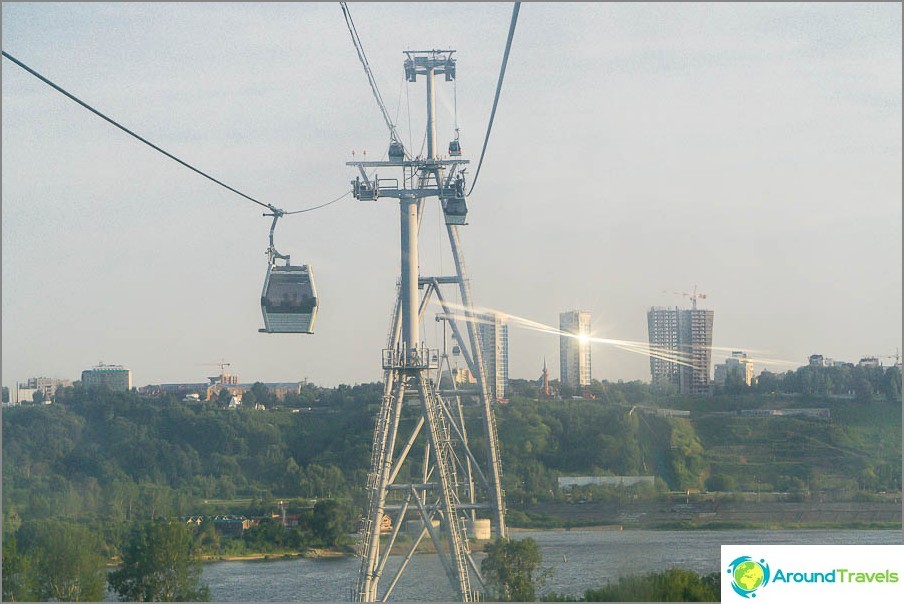 Cableway in Nizhny Novgorod - view of the upper part of the city