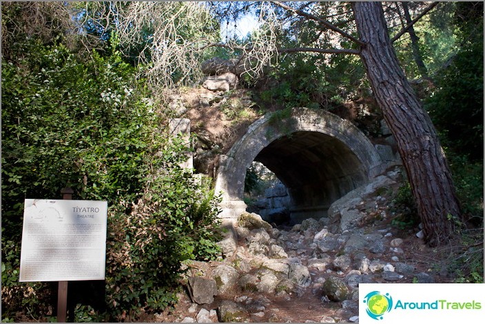The city of Olympos on the right bank of the river Ulupinar. The city of Olympos on the right bank of the river Ulupinar.