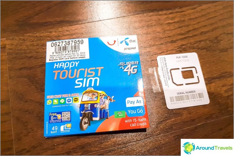 Envelope and sim card DTAC of all sizes