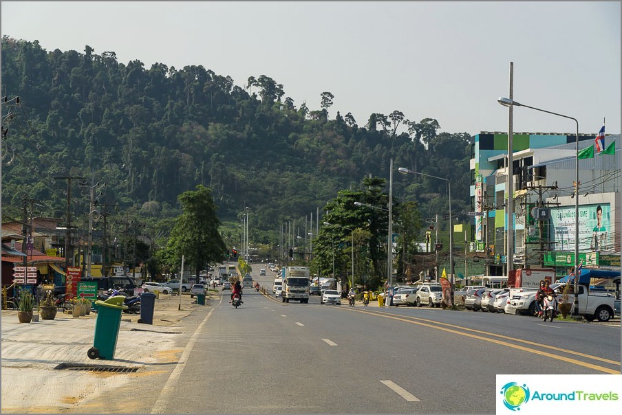 The main highway passing through Khao Lak