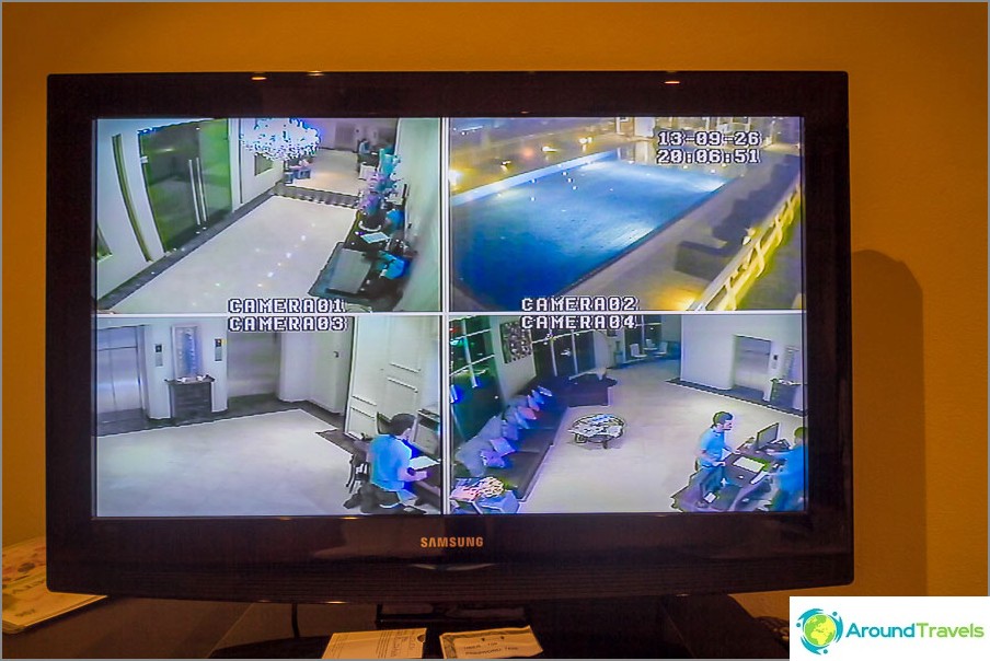 On TV you can see if there is anyone in the pool.