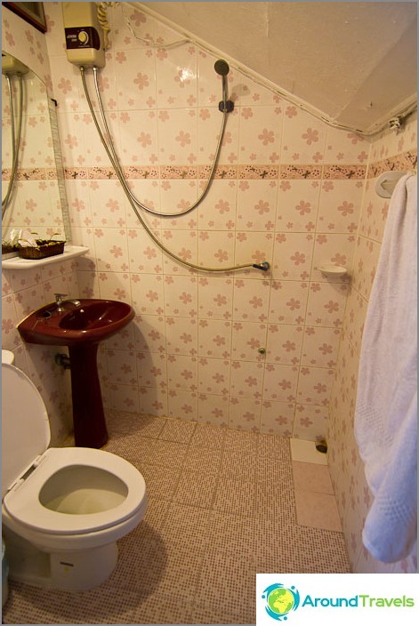 Typical bathroom with hot water