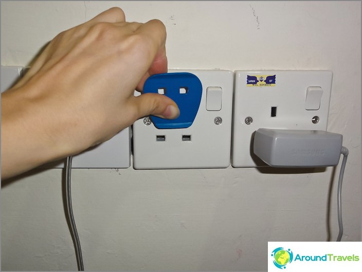 Insert the adapter upside down into the outlet
