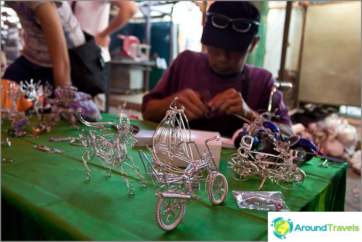 Chinese folk craftsman and his wire creations