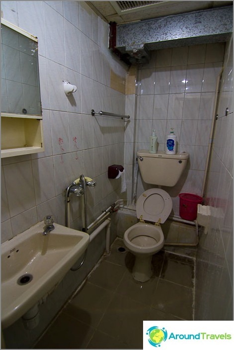 But the toilet room is much larger