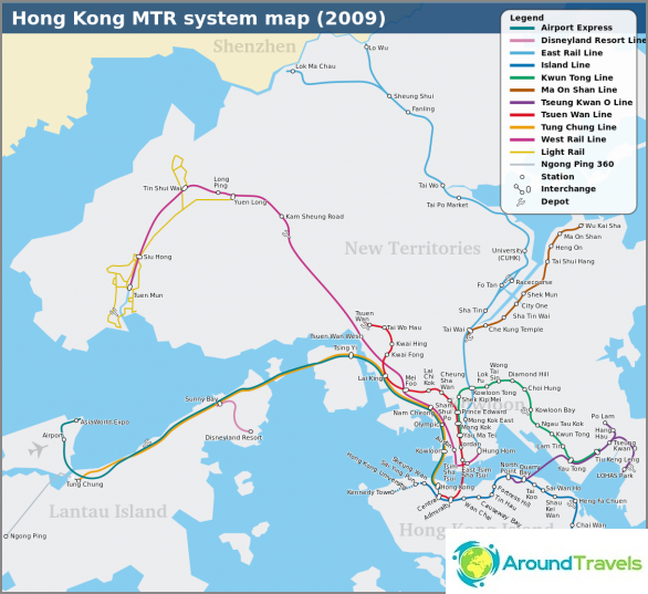 Subway map in hong kong