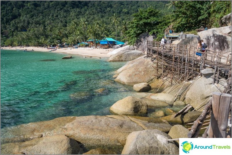 The whole beach will show only from this side, taking off in the direction of travel. The water is amazingly clear.