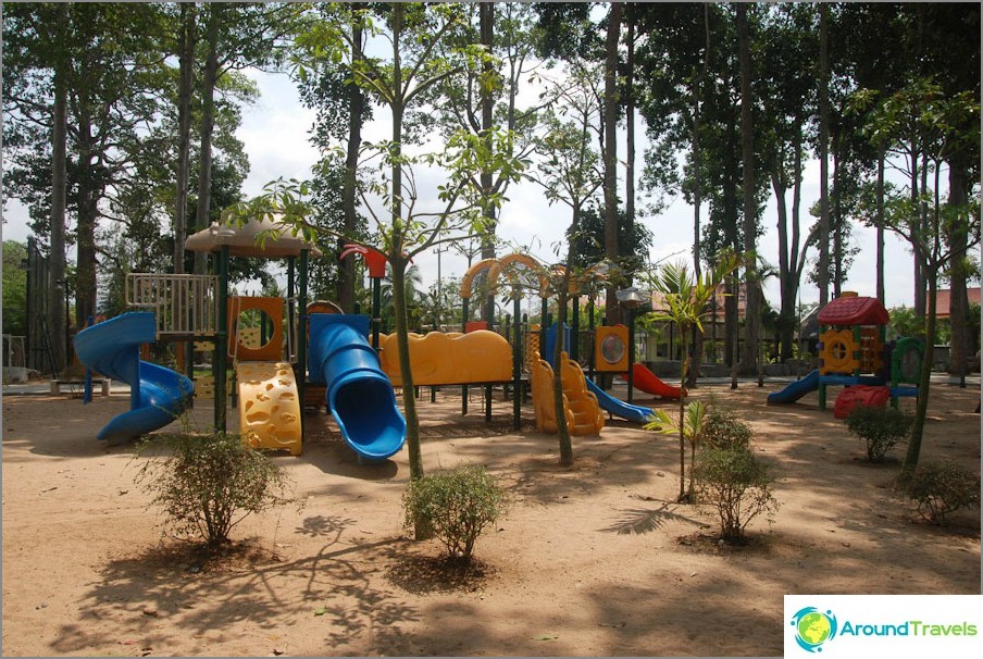 Children's playground in the beach park