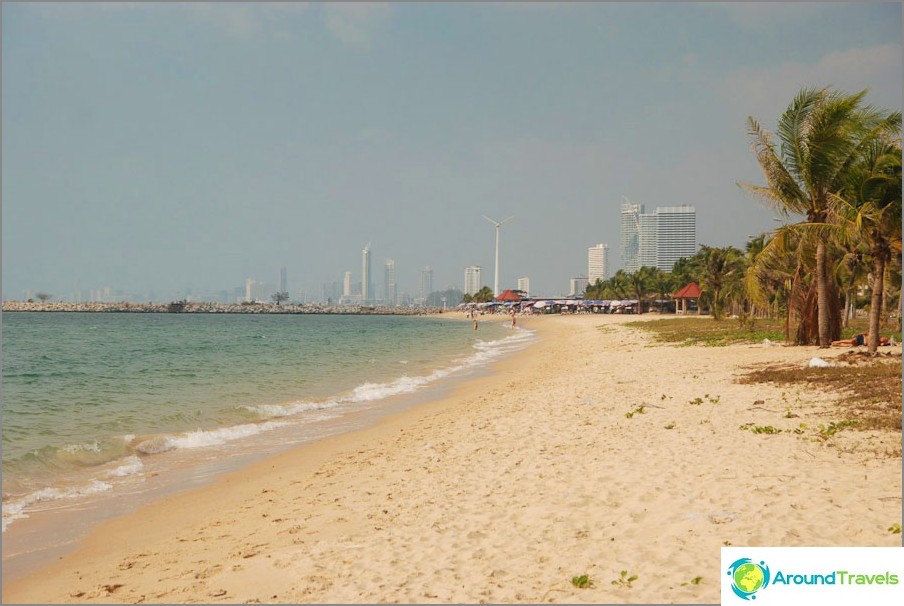 Beach on the background of high-rise Pattaya