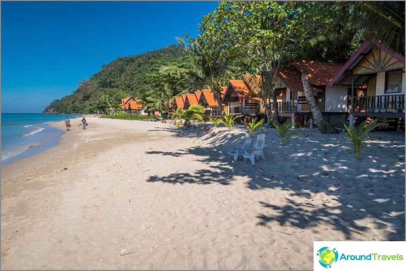 In the right side there is a secluded bungalow resort.