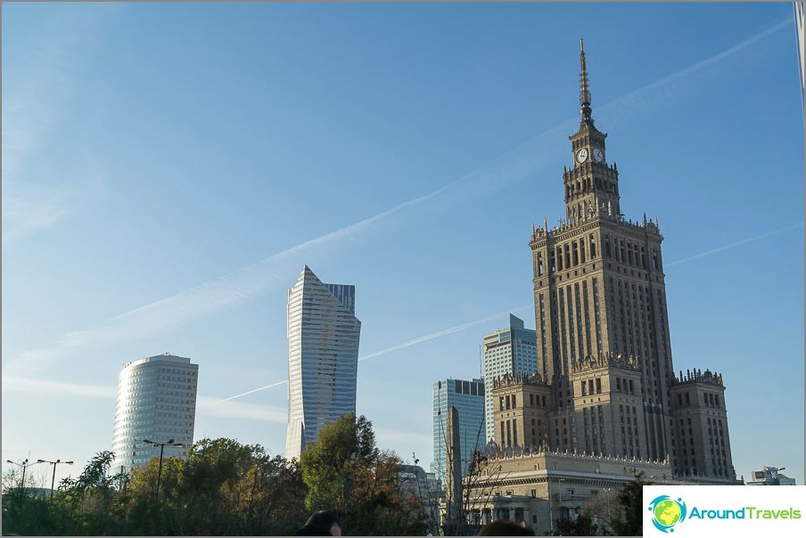 Center of Warsaw near the Palace of Culture and Science