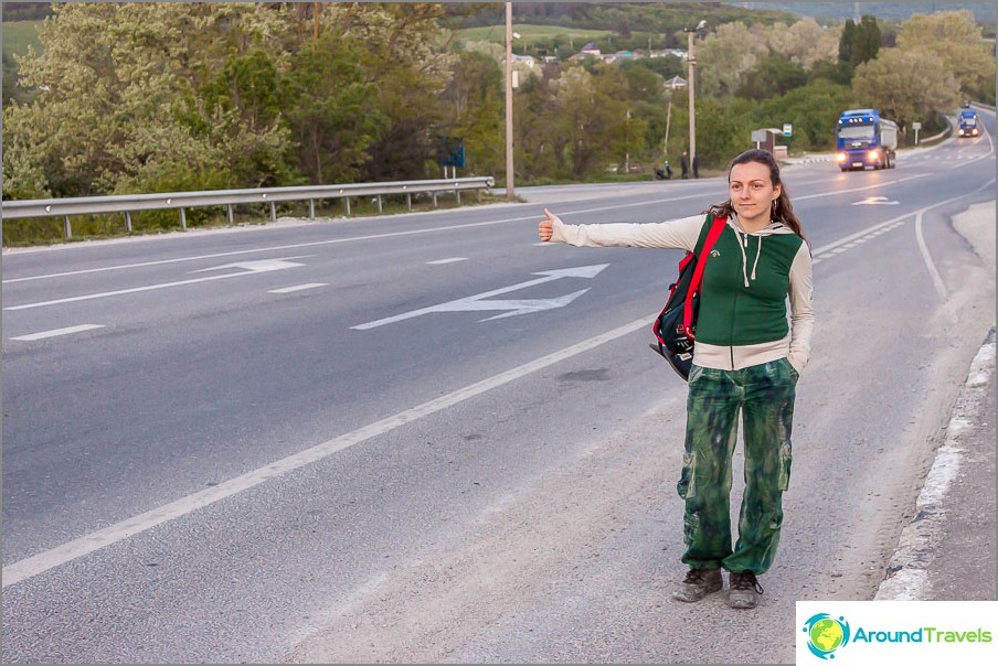 Hitchhiking somewhere in the Krasnodar region