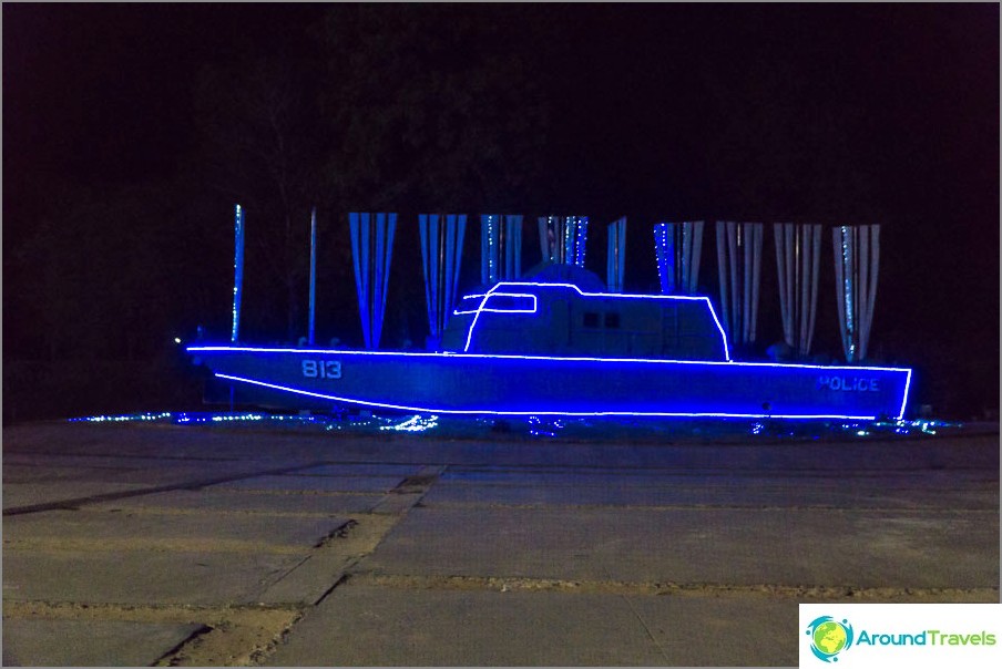 This is how the boat looks like at night