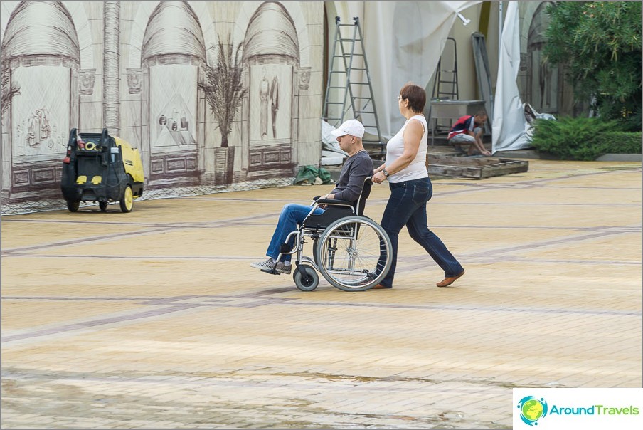 In Sochi, there are people in wheelchairs