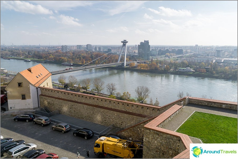 View of the bridge from the Bratislava Castle