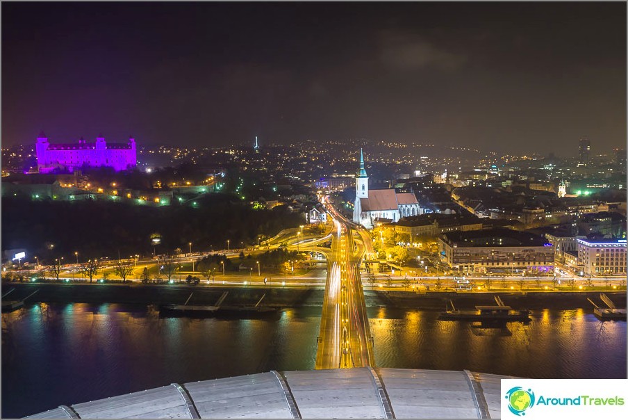 View towards the Old Town and Bratislava Castle