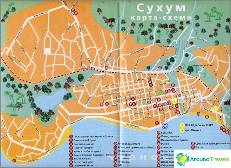 Map of Sukhum. Abkhazia.