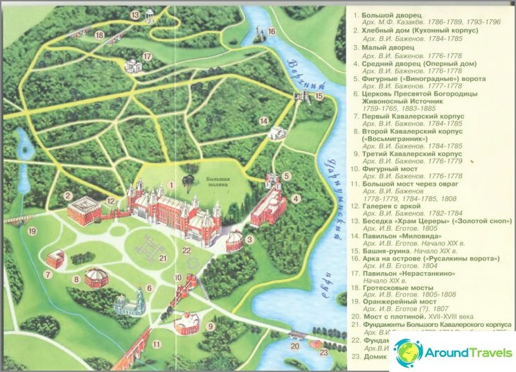 Map of Tsaritsyno Park