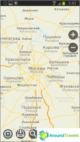MapsWithMe program. Vector Map of Moscow Region