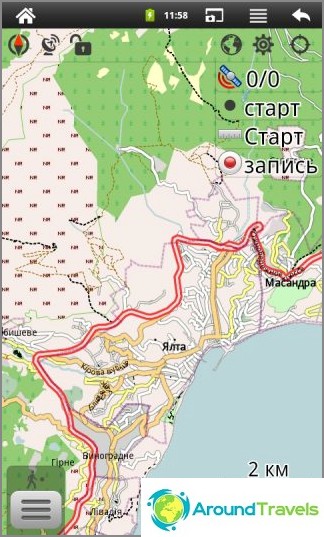 The program OsmAnd. Vector map of Ukraine