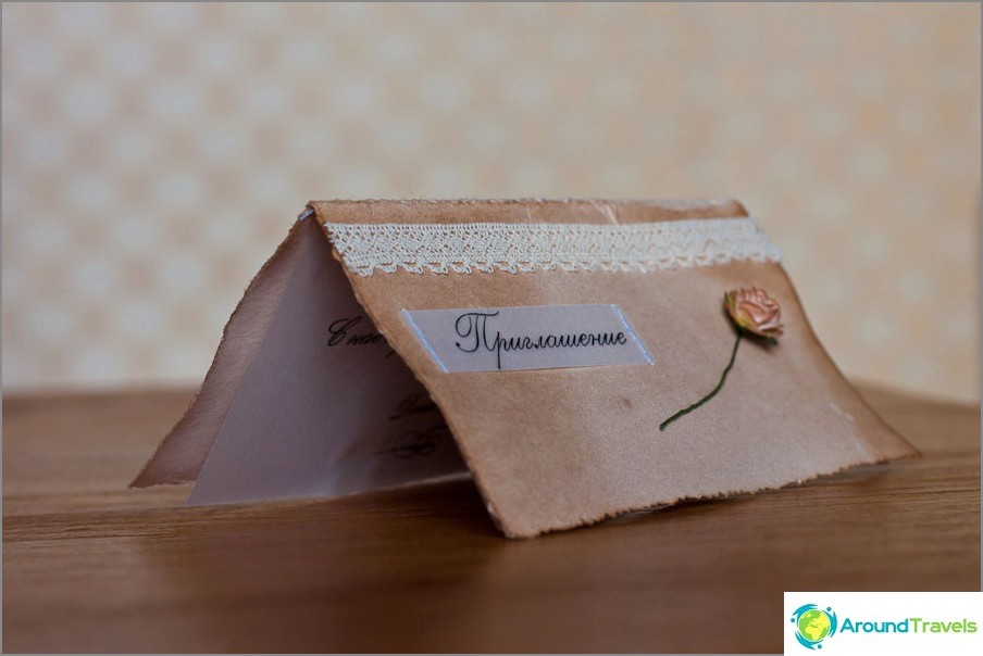 Handmade invitation with an individual verse in our honor