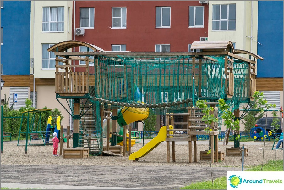 Children's playground near the central house